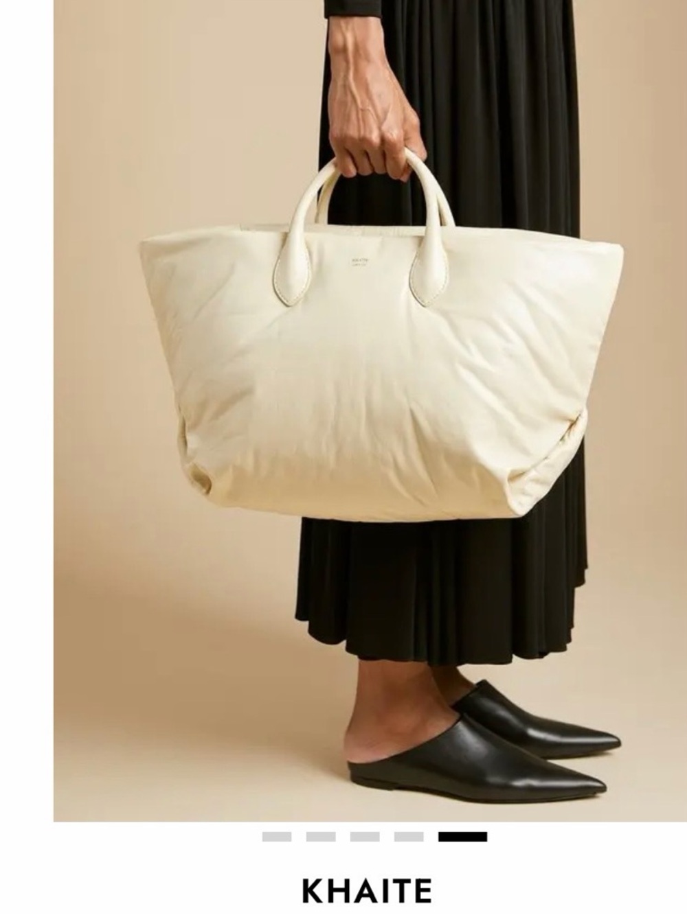 KHAITE Ivory Puffy Tote Bag